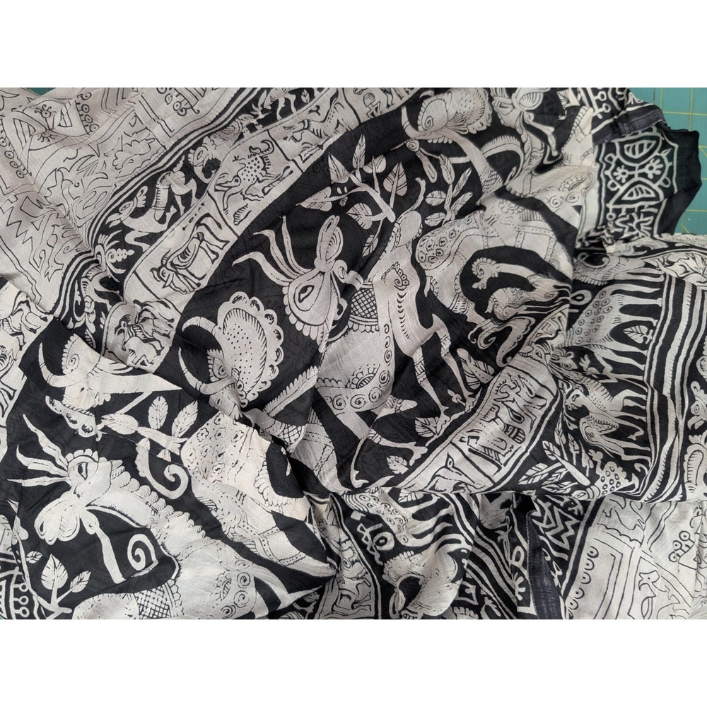 Silk Saree for Crafting Sewing Quilting Upcycled Projects Unwearable Saree.